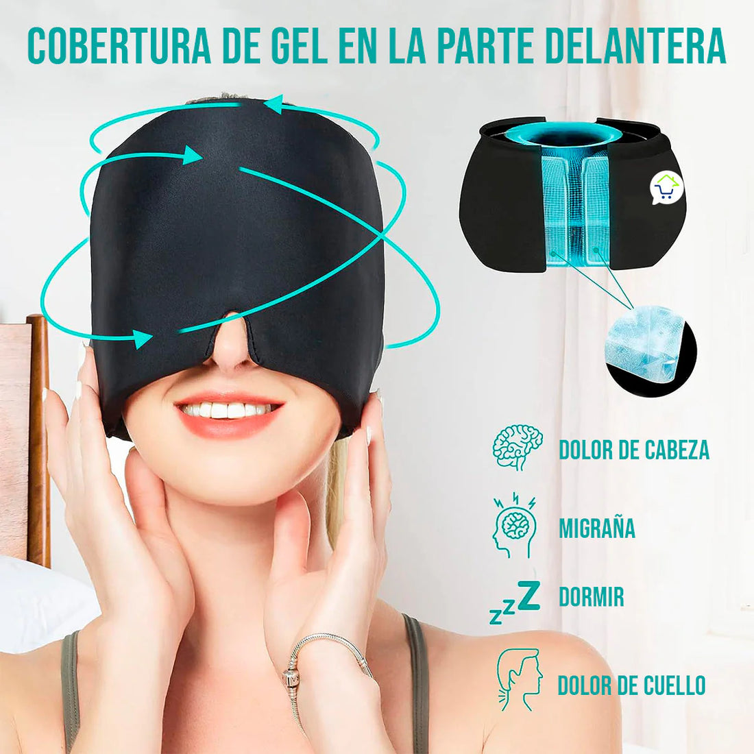 Gorro gel para migraña, dolor de cabeza