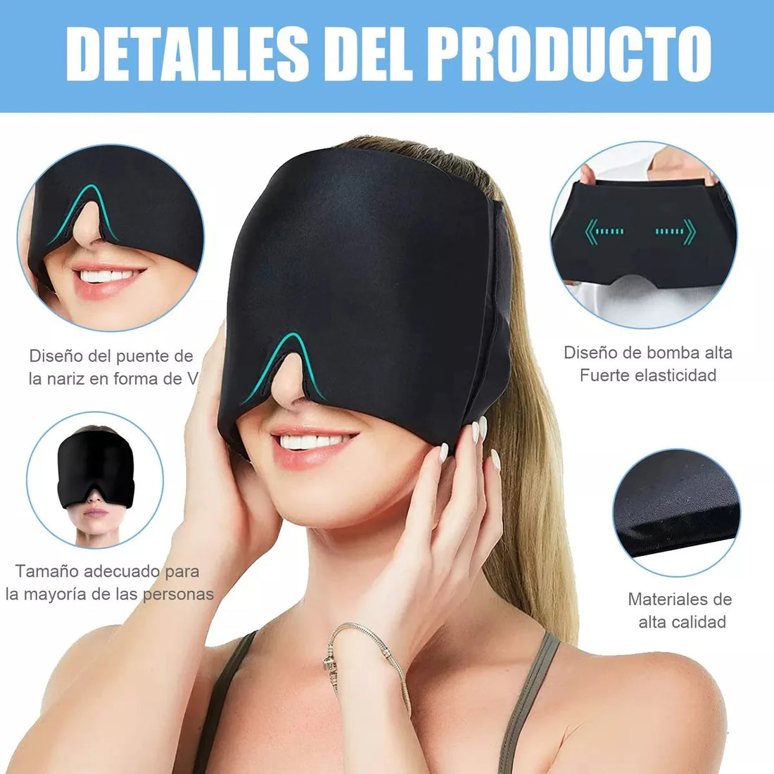 Gorro gel para migraña, dolor de cabeza