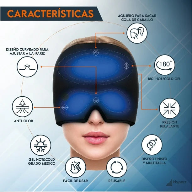 Gorro gel para migraña, dolor de cabeza